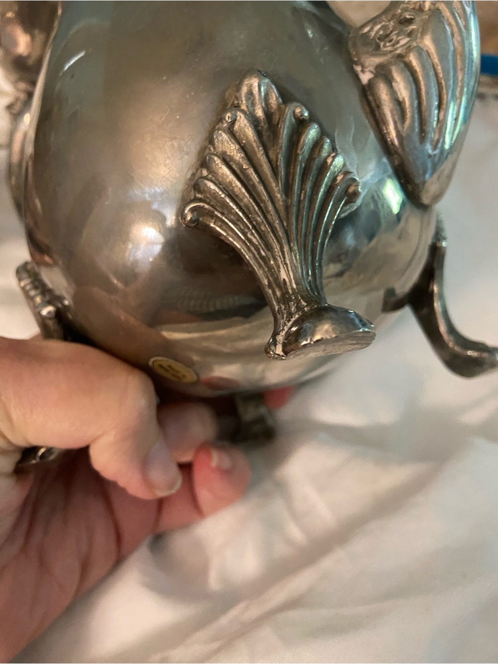 Silver-plate Decorative Coffee Tea Pot - Elegant Home Kitchen Serving Piece - Picture 2 of 5